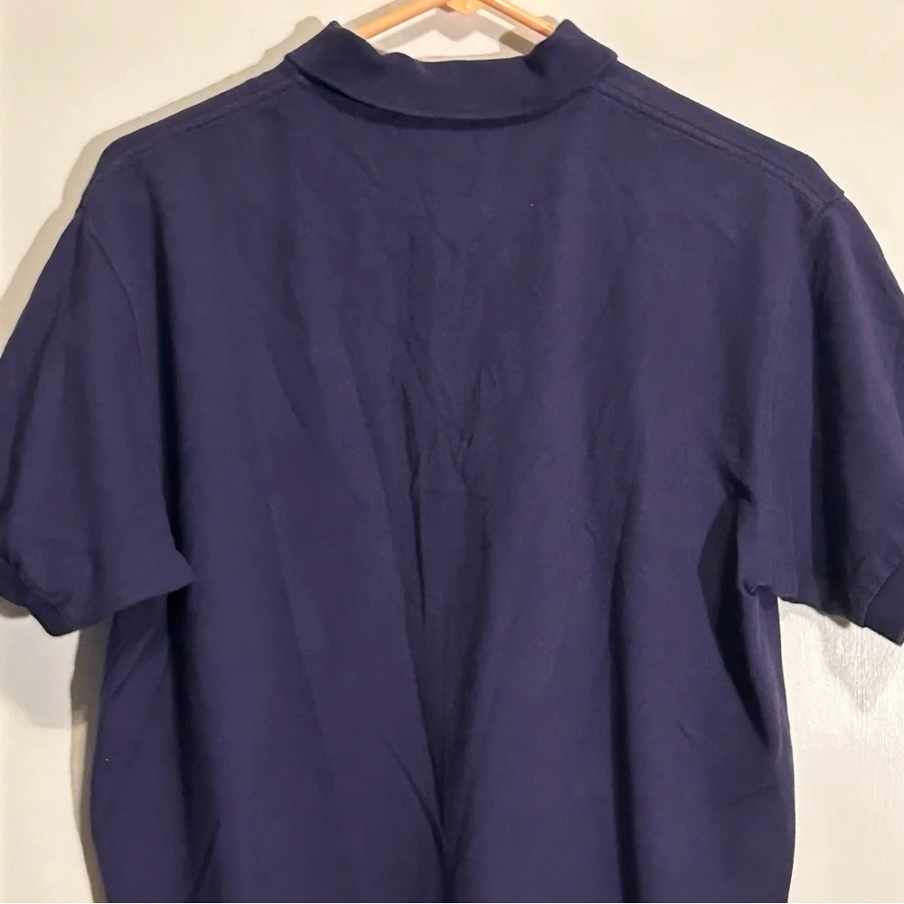 Polo by Lauren Ralph Navy Blue Short Sleeve Polo Shirt with Zip Collar Medium